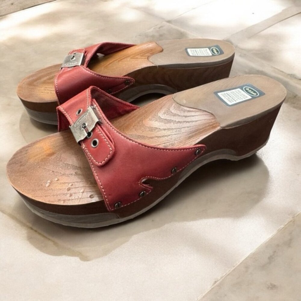 Womens Dr Scholl s Original Slide 9 leather clog sandal y2k outdoor summer